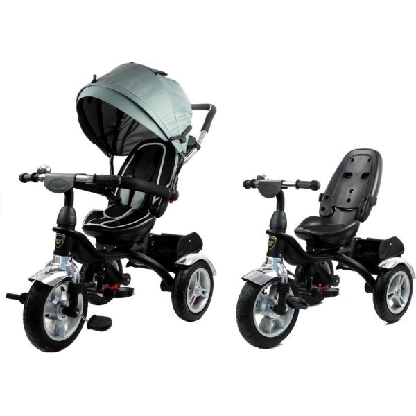 Триколісний велосипед Lean Toys PRO500 срібний