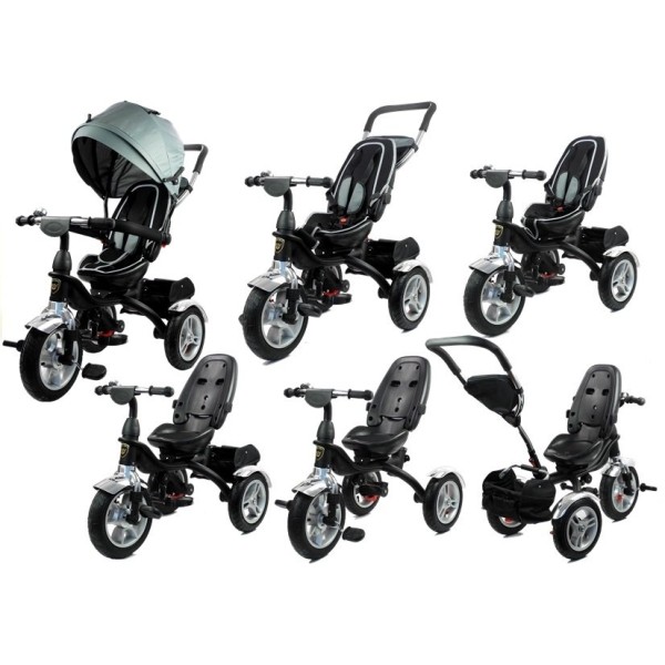 Триколісний велосипед Lean Toys PRO500 срібний