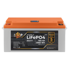 Акумулятор LP LiFePO4 24V (25,6V) - 100 Ah (2560Wh) (BMS 80/40А) пластик LCD