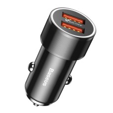 Автомобільний зарядний пристрій Baseus Small Screw Dual-USB QC 3.0 Чорний (CAXLD-B01)