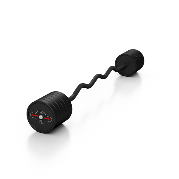 Штанга W-подібна обгумована Marbo Sport 50кг, мат червоний