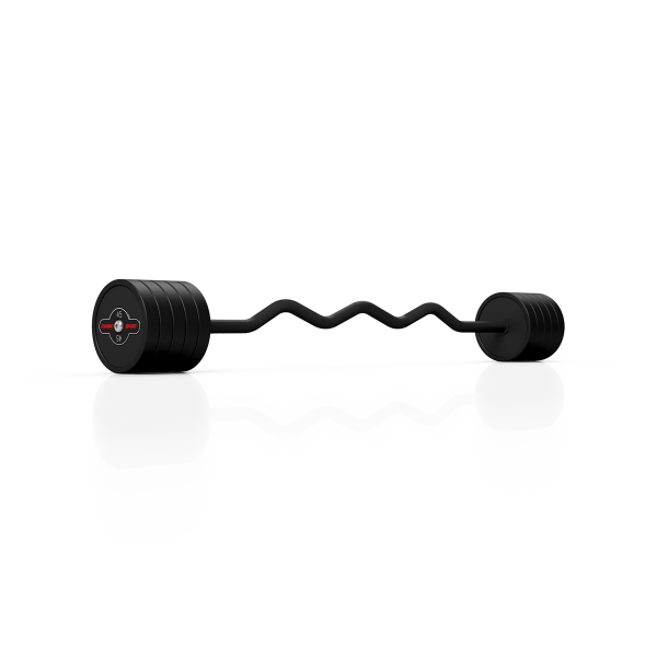 Штанга W-подібна обгумована Marbo Sport 45кг, мат червоний