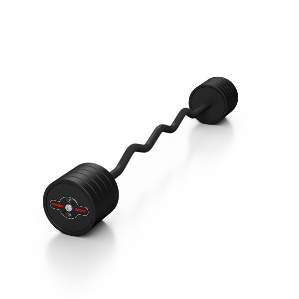Штанга W-подібна обгумована Marbo Sport 45кг, мат червоний