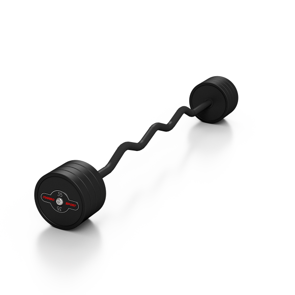 Штанга W-подібна обгумована Marbo Sport 35кг, мат червоний