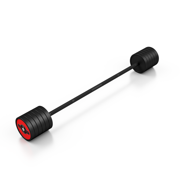Штанга обгумована Marbo Sport 55кг, глянець червоний