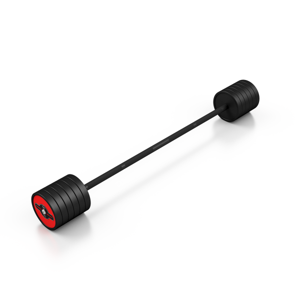 Штанга обгумована Marbo Sport 50кг, глянець червоний