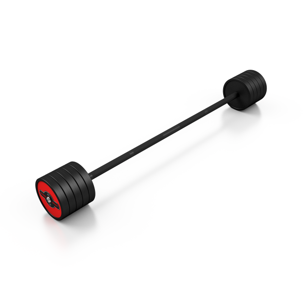 Штанга обгумована Marbo Sport 45кг, глянець червоний