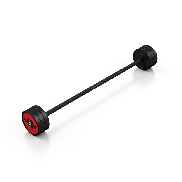 Штанга обгумована Marbo Sport 25кг, глянець червоний
