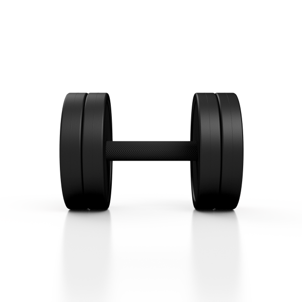 Гантель металева обгумована Marbo Sport, 15кг, чорний