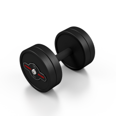 Гантель металева обгумована Marbo Sport, 15кг, чорний