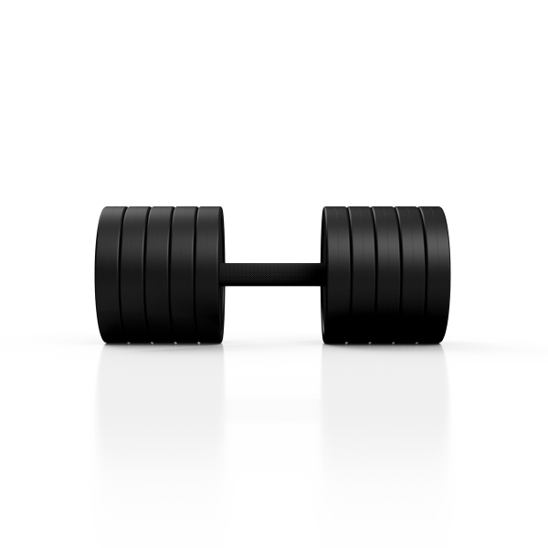 Гантель металева обгумована Marbo Sport, 37,5кг, червоний