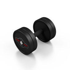 Гантель металева обгумована Marbo Sport, 12,5кг, чорний