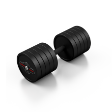 Гантель металева обгумована Marbo Sport, 37,5кг, чорний