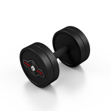 Гантель металева обгумована Marbo Sport, 10кг, чорний