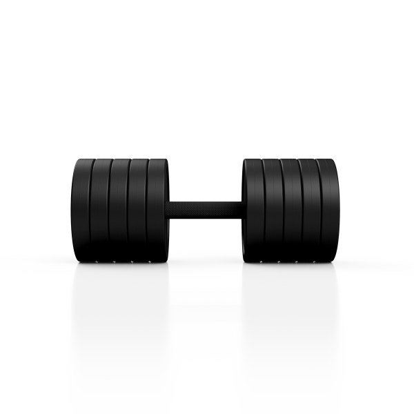 Гантель металева обгумована Marbo Sport, 35кг, чорний