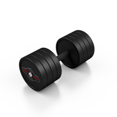 Гантель металева обгумована Marbo Sport, 32,5кг, чорний