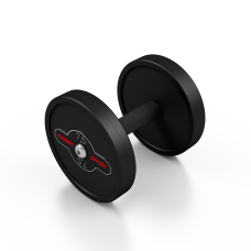 Гантель металева обгумована Marbo Sport, 7,5кг, чорний