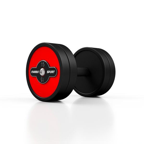 Гантель прогумована Marbo Sport 15кг червона