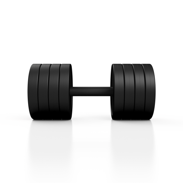 Гантель металева обгумована Marbo Sport, 30кг, чорний