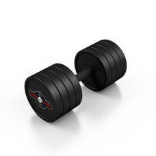 Гантель металева обгумована Marbo Sport, 30кг, чорний