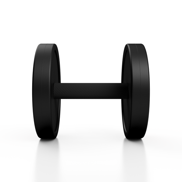 Гантель металева обгумована Marbo Sport, 5кг чорний