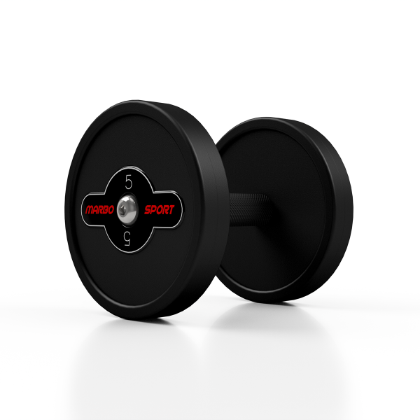 Гантель металева обгумована Marbo Sport, 5кг чорний