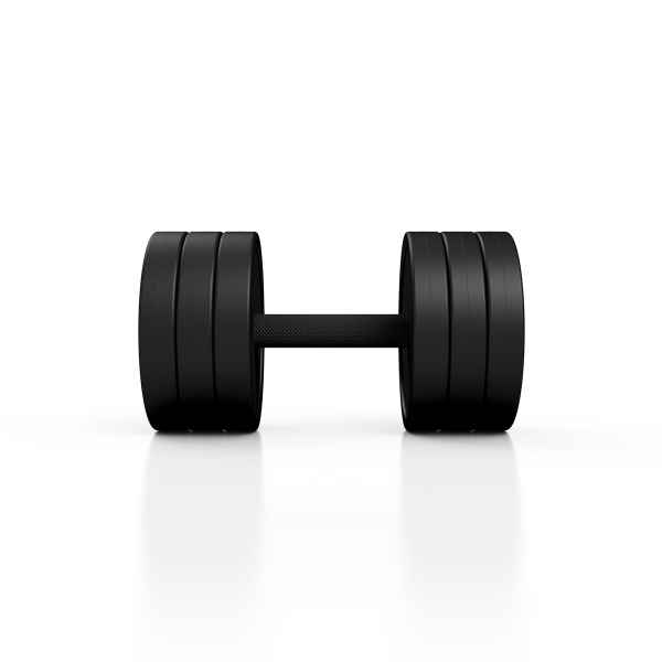 Гантель металева обгумована Marbo Sport, 25кг, чорний