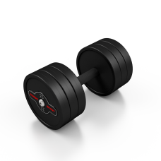 Гантель металева обгумована Marbo Sport, 25кг, чорний