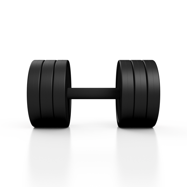Гантель металева обгумована Marbo Sport, 22,5кг, чорний
