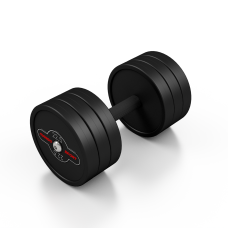 Гантель металева обгумована Marbo Sport, 22,5кг, чорний