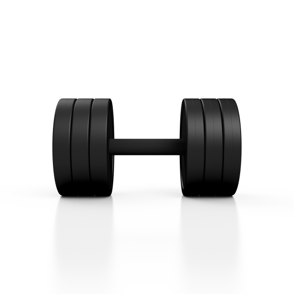 Гантель металева обгумована Marbo Sport, 20кг, чорний