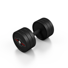 Гантель металева обгумована Marbo Sport, 20кг, чорний