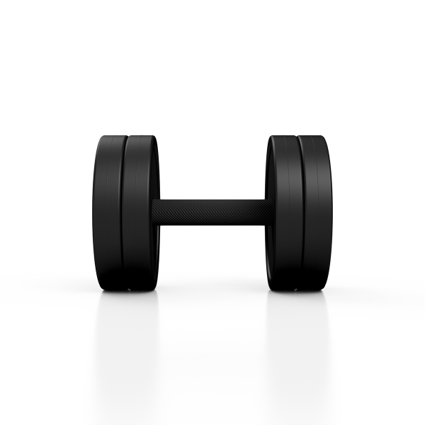 Гантель металева обгумована Marbo Sport, 17,5кг, чорний
