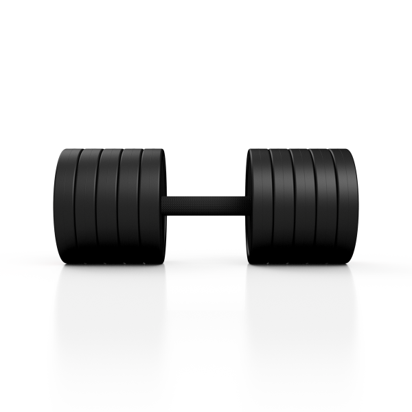 Гантель металева обгумована Marbo Sport, 42,5кг, чорний