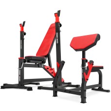 Комплект Marbo Sport MS4 Двостороння регульована лава + стійки для штанги + приставка Скотта