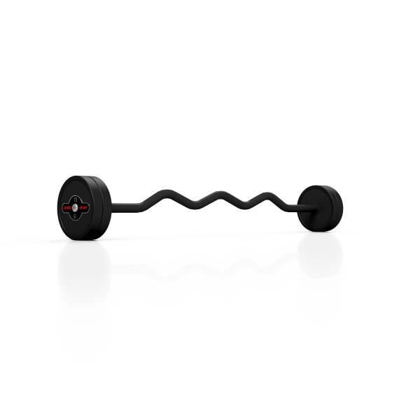 Штанга з ломаним грифом Marbo Sport MW-SG-15-L-k2 15кг чорна