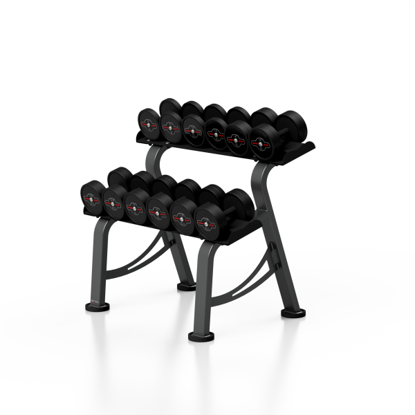 Гантельний ряд 5-17.5кг зі стійкою Marbo Sport роз.S, чорний