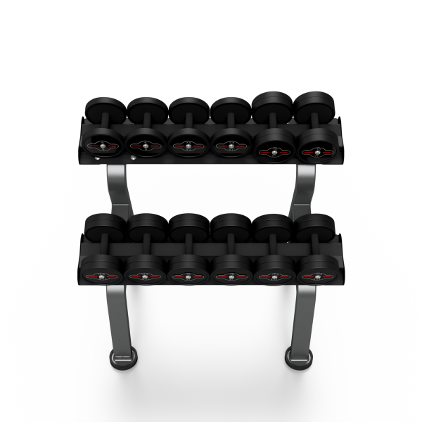 Гантельний ряд 5-17.5кг зі стійкою Marbo Sport роз.S, чорний