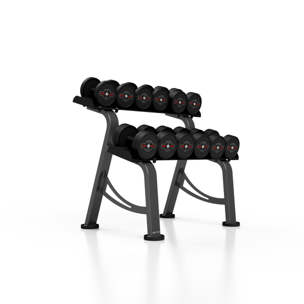 Гантельний ряд 5-17.5кг зі стійкою Marbo Sport роз.S, чорний