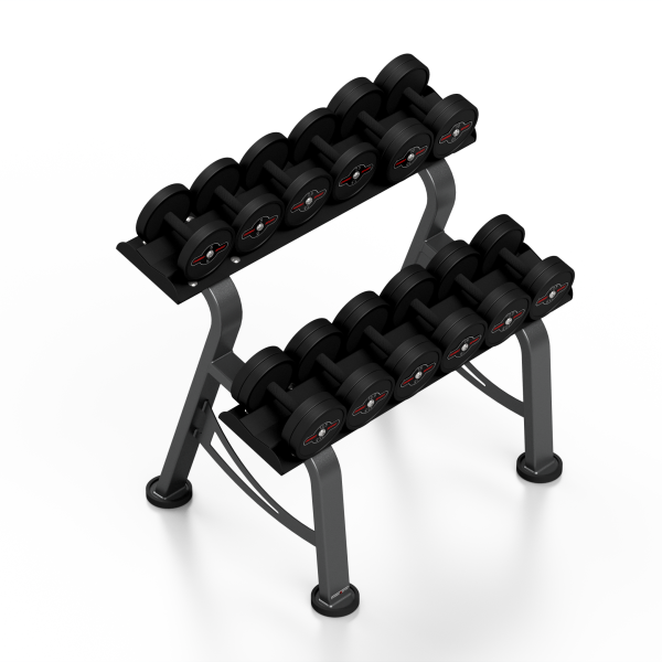 Гантельний ряд 5-17.5кг зі стійкою Marbo Sport роз.S, чорний