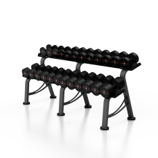 Гантельний ряд 5-32,5кг зі стійкою Marbo Sport роз.M, чорний