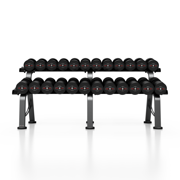 Гантельний ряд 5-32,5кг зі стійкою Marbo Sport роз.M, чорний