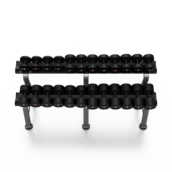 Гантельний ряд 5-32,5кг зі стійкою Marbo Sport роз.M, чорний