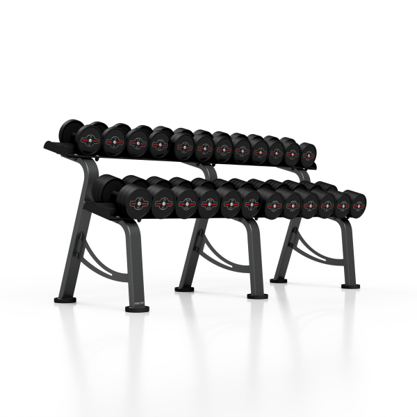 Гантельний ряд 5-32,5кг зі стійкою Marbo Sport роз.M, чорний