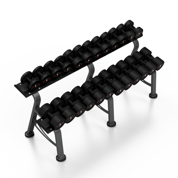 Гантельний ряд 5-32,5кг зі стійкою Marbo Sport роз.M, чорний