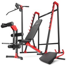 Комплект Marbo Sport MH26 Лава регульована + стійки багаторівневі + жим ногами + приставка-тяга + приставка Скотта гірка