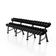 Гантельний ряд 5-50кг зі стійкою Marbo Sport роз.L, чорний