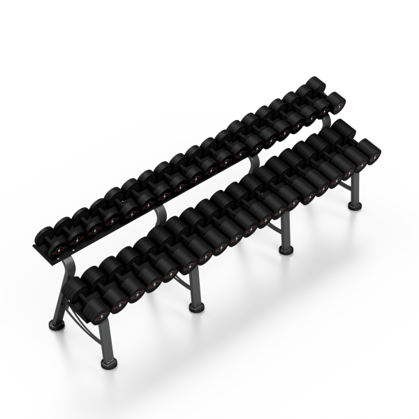 Гантельний ряд 5-50кг зі стійкою Marbo Sport роз.L, чорний