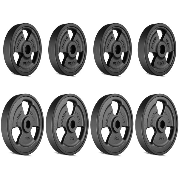 Набір прогумованих чавунних дисків 31мм Marbo Sport Tri-Grip 30кг / 4x5кг + 4x2,5кг