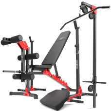 Комплект Marbo Sport MH25 Лава регульована + стійки регульовані + жим ногами + витяжка + приставка Скотта гірка